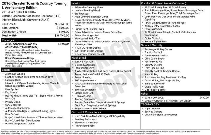 2016 Chrysler Town and Country Touring-L