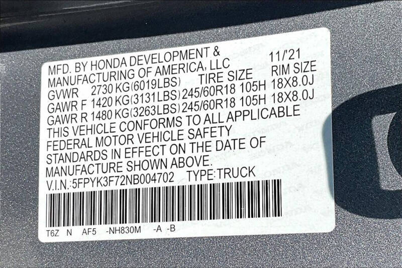 2022 Honda Ridgeline RTL-E