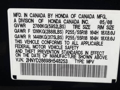 2008 Acura MDX SH-AWD w/Power Tailgate w/Tech