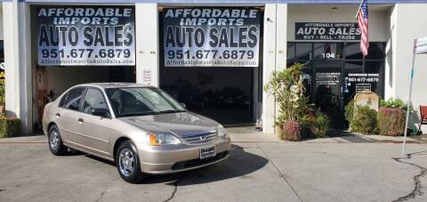 2001 Honda Civic for sale at Affordable Imports Auto Sales in Murrieta CA