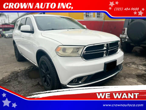 2014 Dodge Durango for sale at CROWN AUTO INC, in South Gate CA