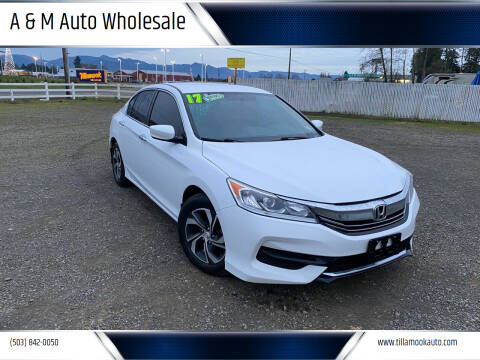 2017 Honda Accord for sale at A & M Auto Wholesale in Tillamook OR