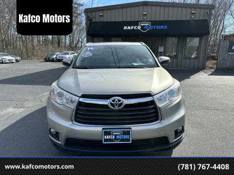 2014 Toyota Highlander for sale at Kafco Motors in Holbrook MA