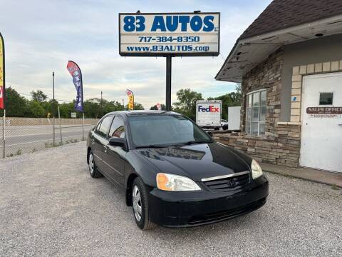 2002 Honda Civic for sale at 83 Autos in York PA