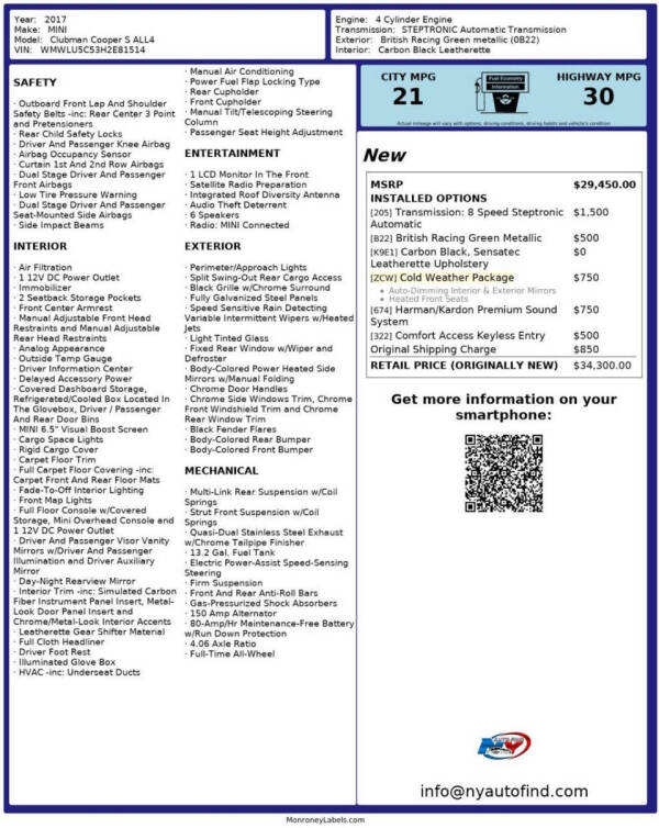 2017 MINI Clubman Cooper S ALL4