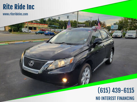 2012 Lexus RX 350 for sale at RITE RIDE INC. in Murfreesboro TN