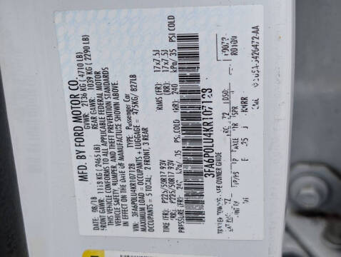 2019 Ford Fusion Hybrid SE