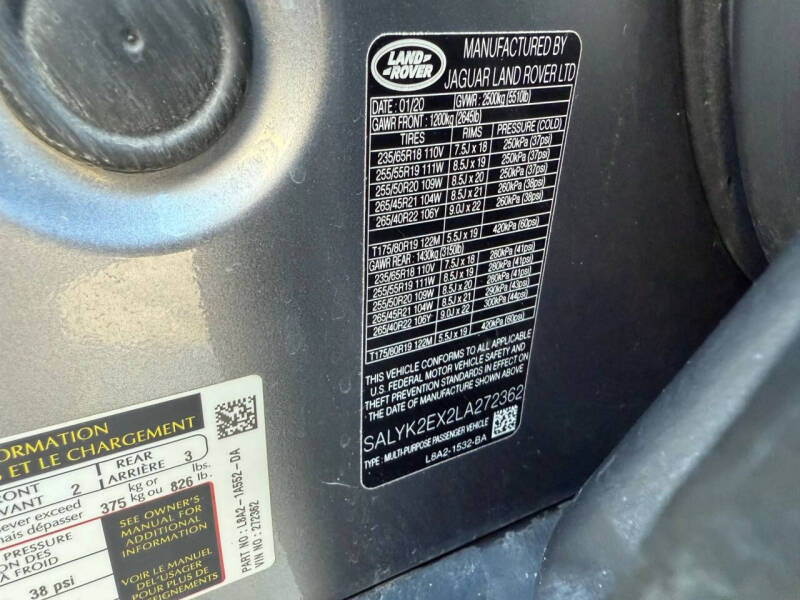 2020 Land Rover Range Rover Velar P250 R-Dynamic S