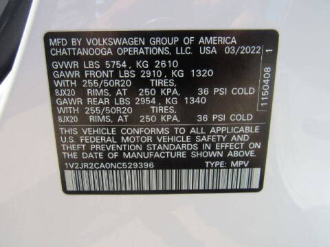 2022 Volkswagen Atlas V6 SE