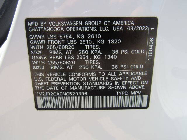 2022 Volkswagen Atlas V6 SE