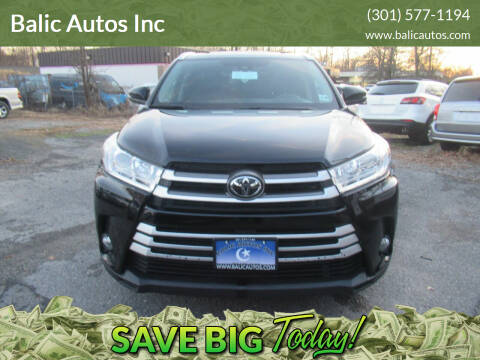 2019 Toyota Highlander for sale at Balic Autos Inc in Lanham MD