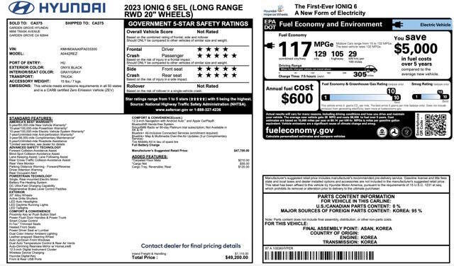2023 Hyundai IONIQ 6 SEL