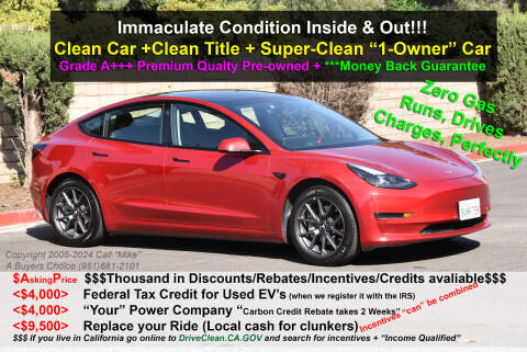 2021 Tesla Model 3 for sale at A Buyers Choice in Jurupa Valley CA