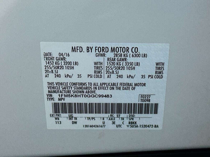 2016 Ford Explorer Platinum