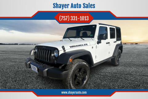 2016 Jeep Wrangler Unlimited for sale at Shayer Auto Sales in Cape Charles VA