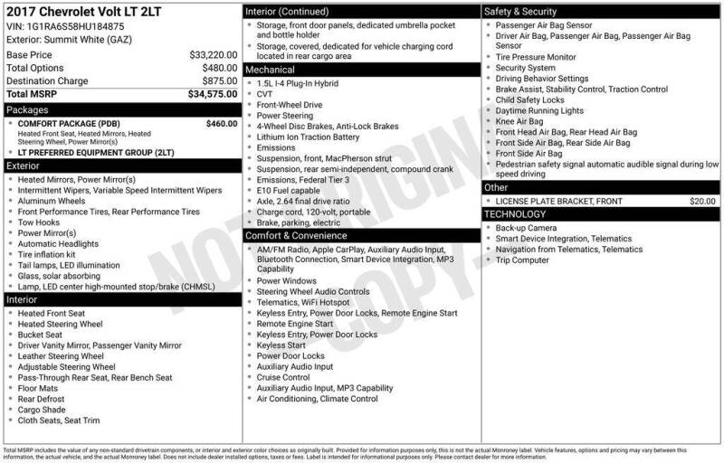 2017 Chevrolet Volt LT