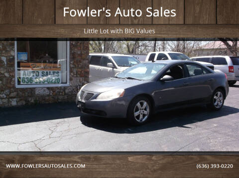2008 Pontiac G6 for sale at Fowler's Auto Sales in Pacific MO