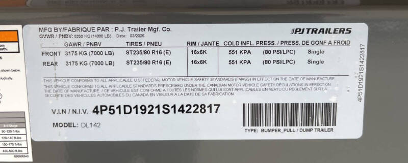 2025 PJ Trailers DL