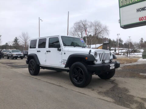 2016 Jeep Wrangler Unlimited for sale at Giguere Auto Wholesalers in Tilton NH