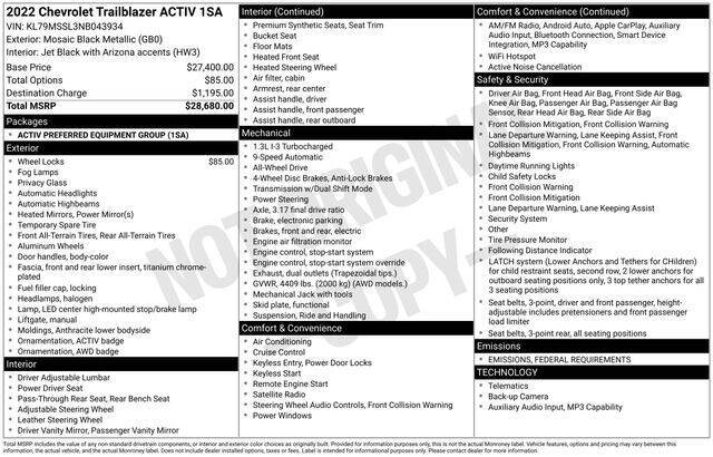 2022 Chevrolet TrailBlazer ACTIV