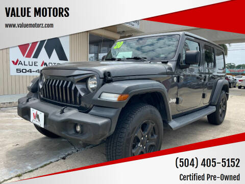 2020 Jeep Wrangler Unlimited for sale at VALUE MOTORS in Kenner LA