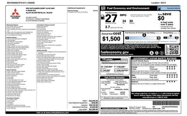 2021 Mitsubishi Outlander Sport S