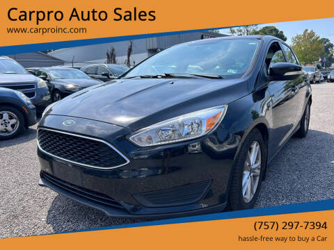 2016 Ford Focus for sale at Carpro Auto Sales in Chesapeake VA