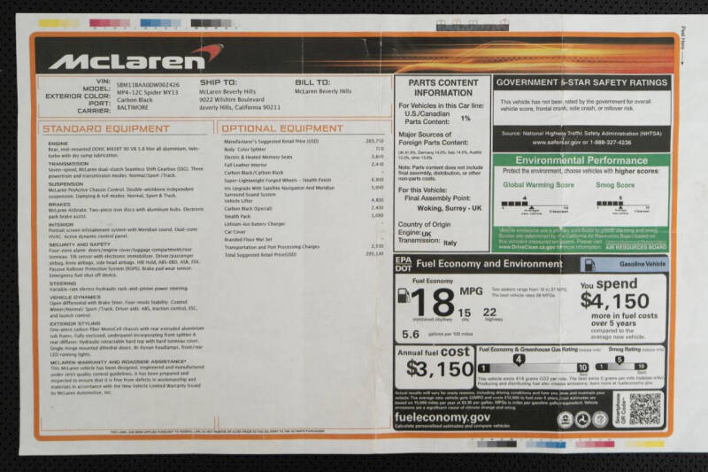 2013 McLaren MP4-12C Spider