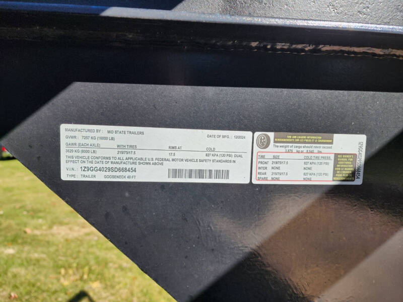 2025 Mid-State Trailer 40 Foot Flat Deck!