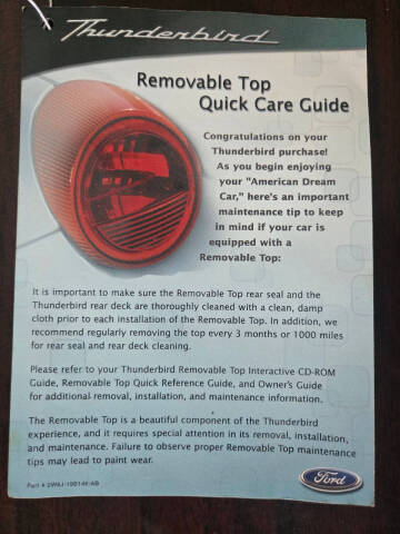2002 Ford Thunderbird Deluxe