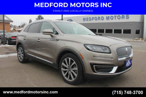 2019 Lincoln Nautilus for sale at MEDFORD MOTORS INC in Medford WI