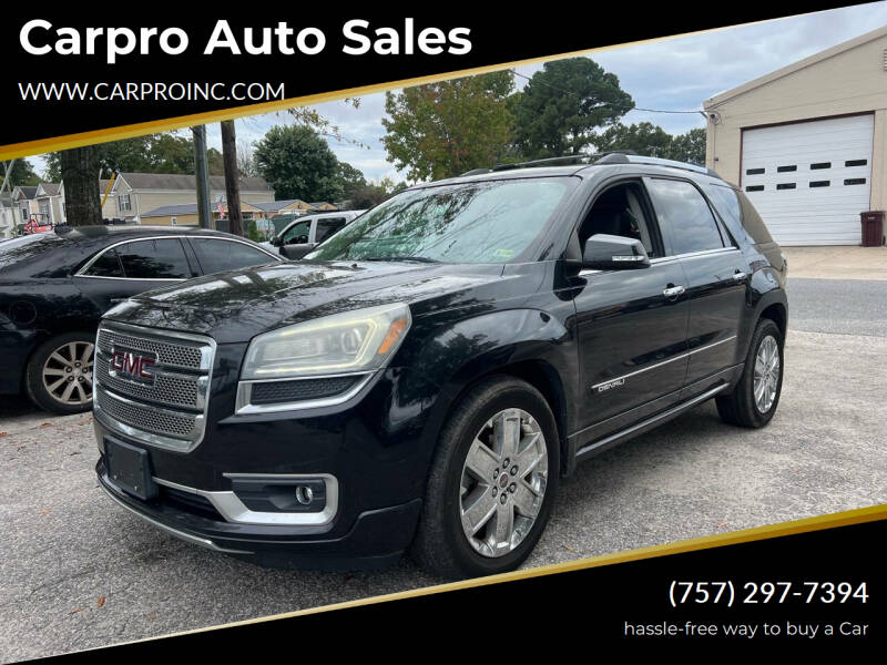 2014 GMC Acadia for sale at Carpro Auto Sales in Chesapeake VA