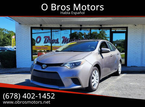 2016 Toyota Corolla for sale at O Bros Motors in Marietta GA