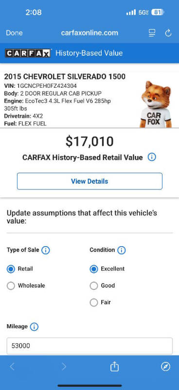 2015 Chevrolet Silverado 1500 Work Truck