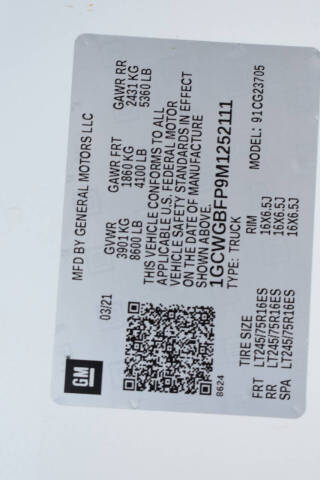 2021 Chevrolet Express 2500