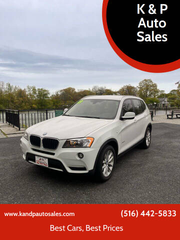 2013 BMW X3 for sale at K & P Auto Sales in Baldwin NY