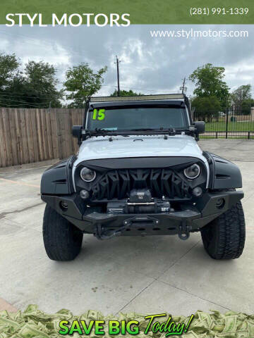 2015 Jeep Wrangler Unlimited for sale at STYL MOTORS in Pasadena TX