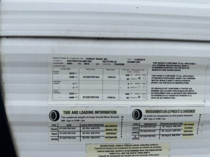 2020 Forest River Wildwood 27 RE