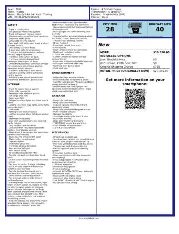 2012 Mazda MAZDA3 i Touring