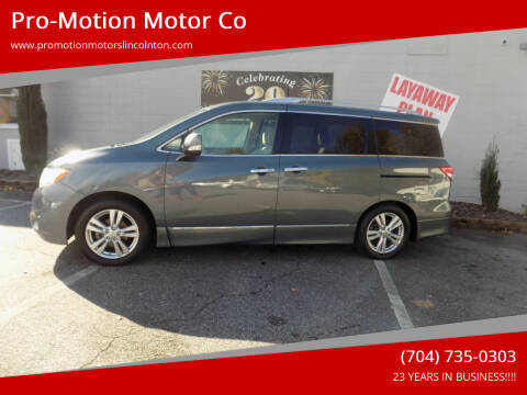 2012 Nissan Quest for sale at Pro-Motion Motor Co in Lincolnton NC