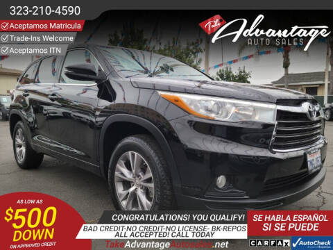 2015 Toyota Highlander for sale at ADVANTAGE AUTO SALES INC in Bell CA