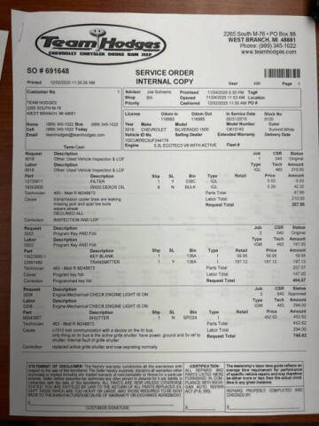 2018 Chevrolet Silverado 1500