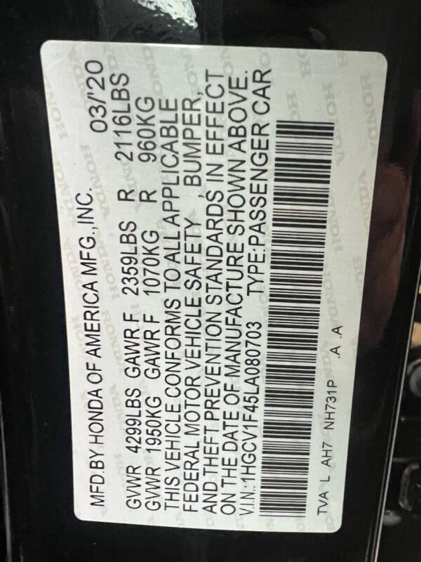 2020 Honda Accord EX