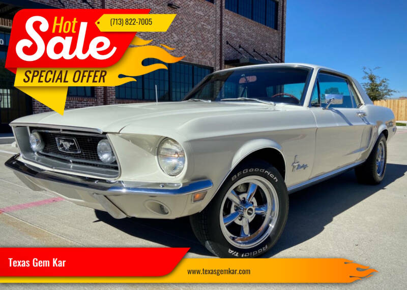 1968 Ford Mustang for sale at Texas Gem Kar Houston in Houston TX