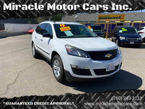 2017 Chevrolet Traverse for sale at Miracle Motor Cars Inc. in Victorville CA