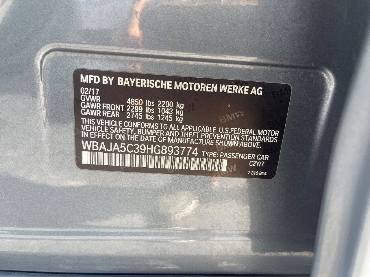 2017 BMW 530i Sedan - $19,900