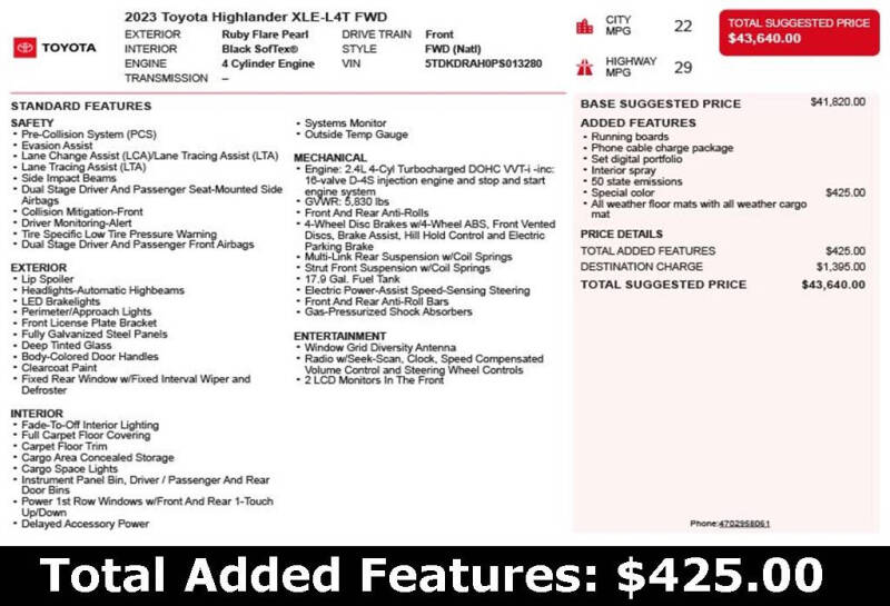 2023 Toyota Highlander XLE