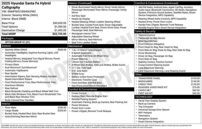 2025 Hyundai Santa Fe Hybrid Calligraphy