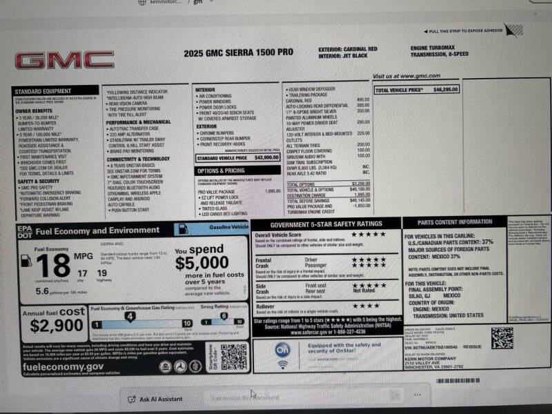 2025 GMC Sierra 1500 Pro