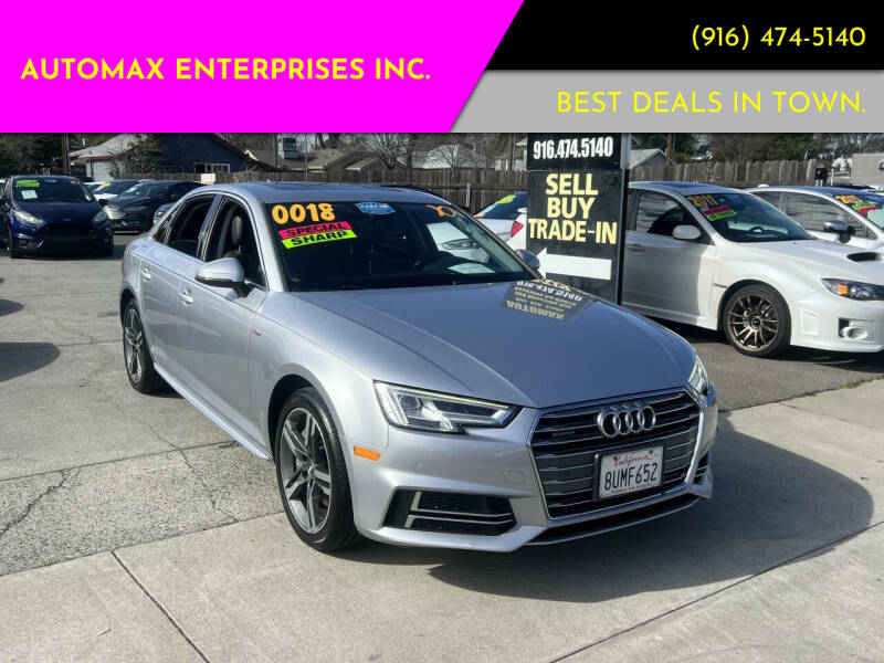 2018 Audi A4 for sale at AUTOMAX ENTERPRISES INC. in Roseville CA